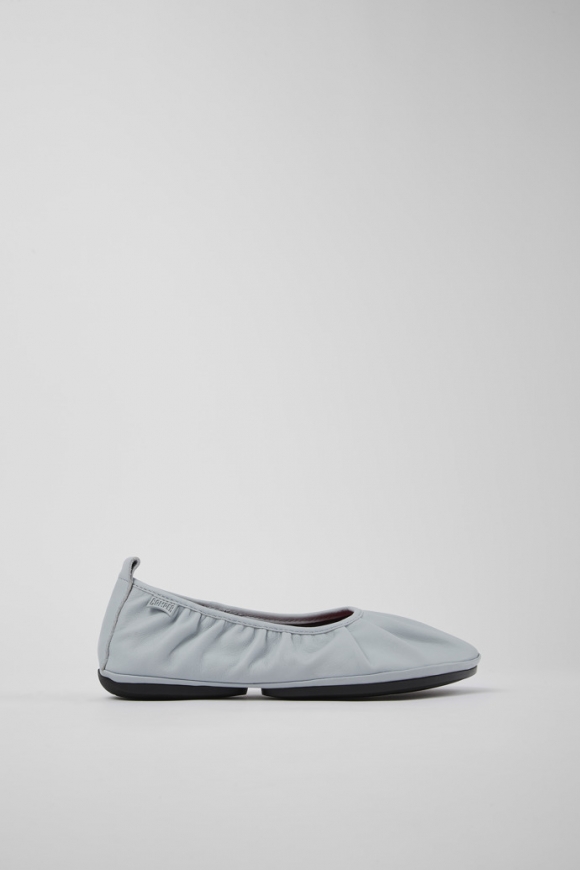 Camper Right - Graue Damenballerinas aus Leder