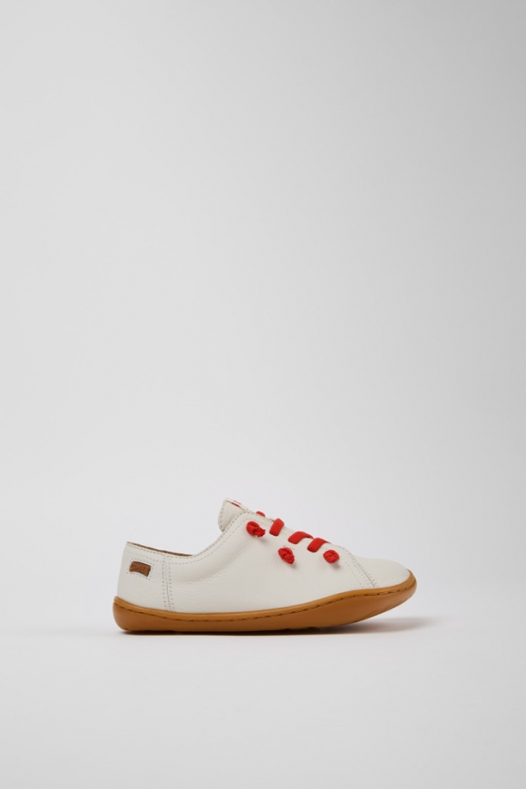 Camper Twins - Weißer Kinderschuh aus Leder.