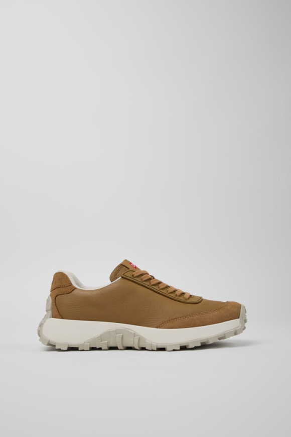 Camper Drift Trail VIBRAM - Brauner Damensneaker aus Leder und Nubukleder
