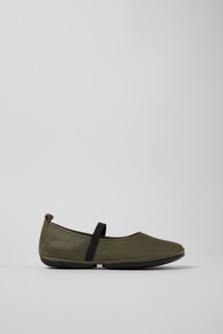 Camper Right - Grüner Schuh aus Leder für Damen. Camper Right - Grüner Schuh aus Leder für Damen.