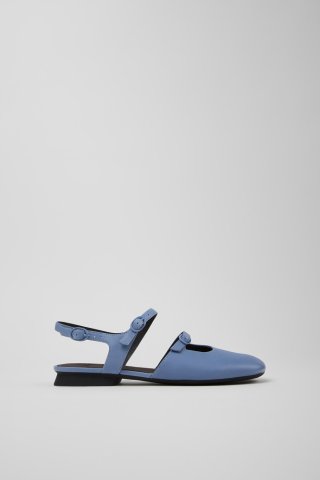 Camper Casi Myra - Blauer halboffener Damenschuh aus Leder. Camper Casi Myra - Blauer halboffener Damenschuh aus Leder.