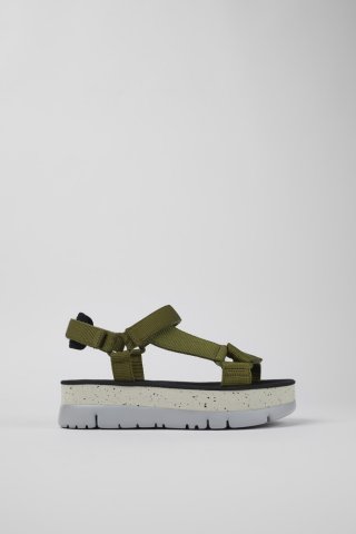Camper Oruga Up - Grüne Damensandalen aus Textil Camper Oruga Up - Grüne Damensandalen aus Textil