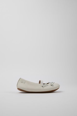 Camper Twins - Weiße Lederballerina für Kinder. Camper Twins - Weiße Lederballerina für Kinder.