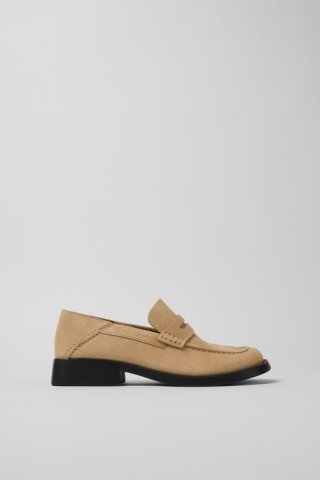 Camper Dana - Beige Damenmokassins/Ballerinas aus Nubukleder. Camper Dana - Beige Damenmokassins/Ballerinas aus Nubukleder.