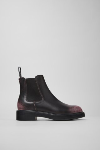 Camper Dean - Schwarze und rosa Lederstiefeletten für Damen.
