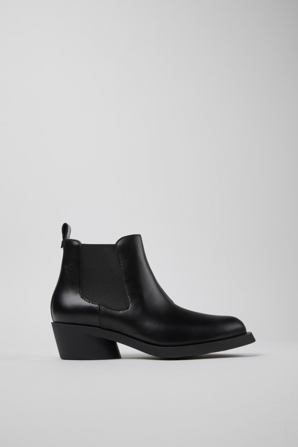 Camper Bonnie - Schwarze Damenstiefelette aus Leder