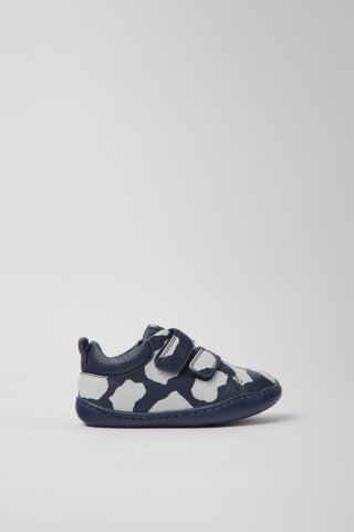 Camper Twins - Blau-weißer Kinderschuh aus Leder Camper Twins - Blau-weißer Kinderschuh aus Leder