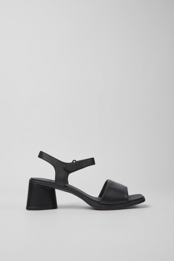 Camper Kiara - Schwarze Damensandale aus Leder