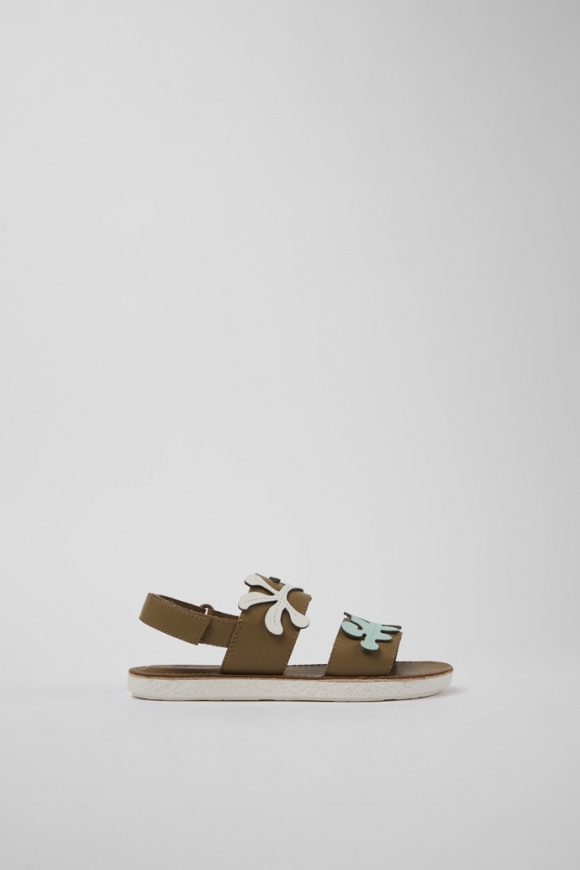 Camper Twins - Braune Ledersandalen mit Doppelriemen