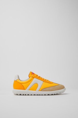Camper Pelotas XLite - Oranger Damensneaker aus Leder und Textil Camper Pelotas XLite - Oranger Damensneaker aus Leder und Textil
