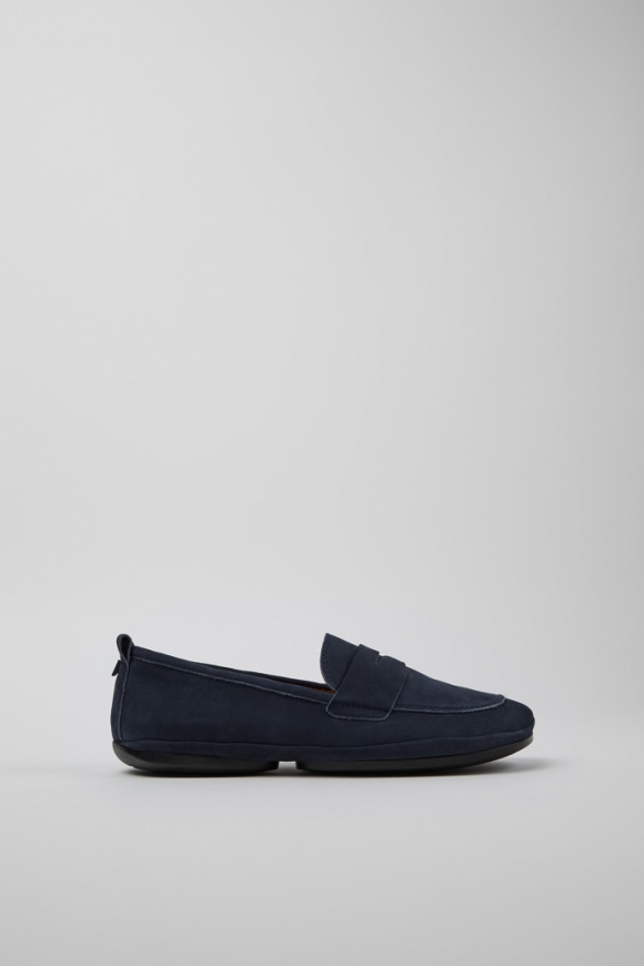 Camper Right - Blauer Damenschuh aus Nubukleder.