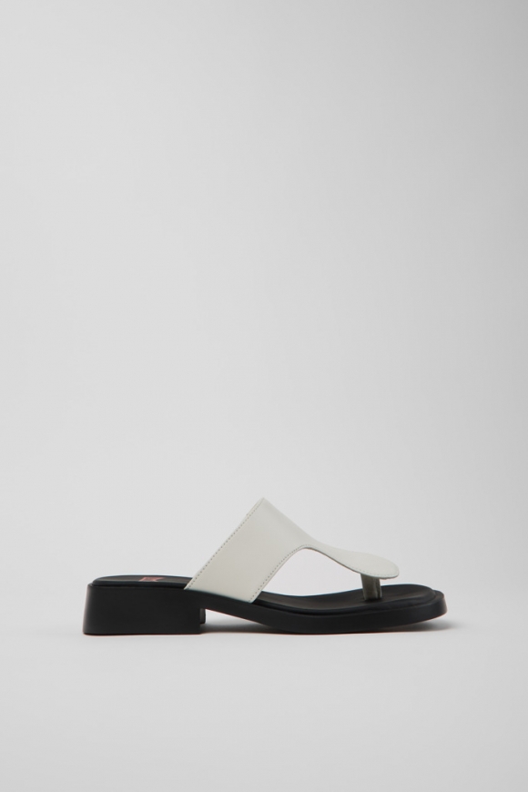 Camper Twins - Weiße Ledersandalen für Damen.
