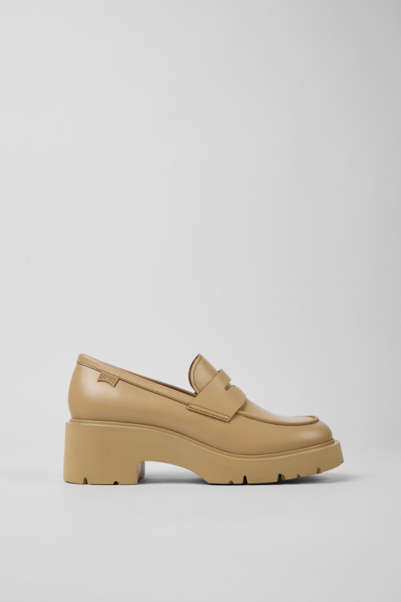 Camper Milah - Beiger Lederloafer für Damen