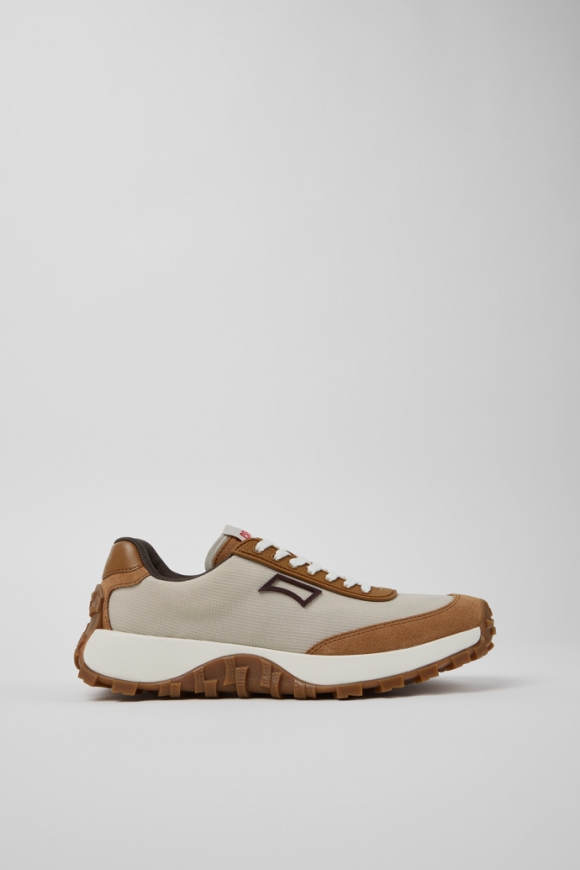 Camper Drift Trail - Graue Damensneaker aus Recycling-PET und Leder.