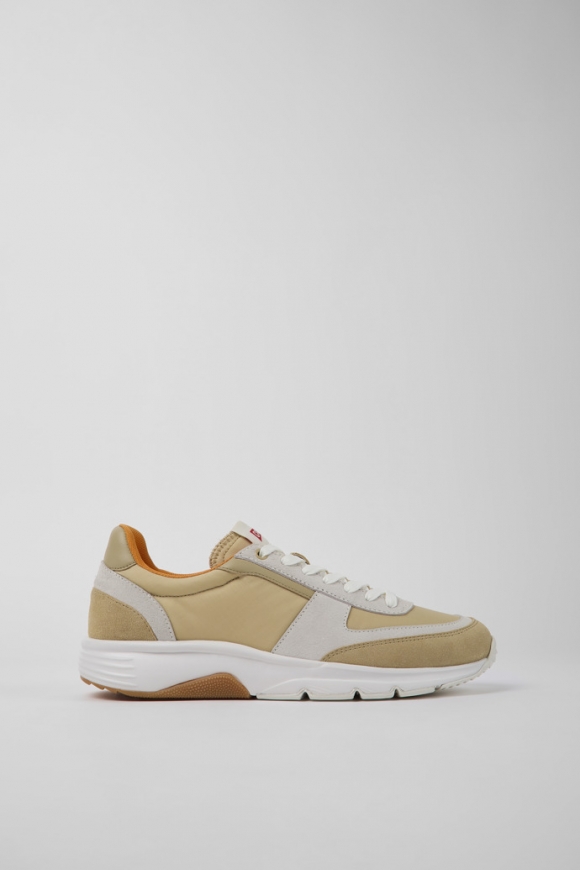 Camper Drift - Herrensneaker aus Nubukleder in Beige und Weiß
