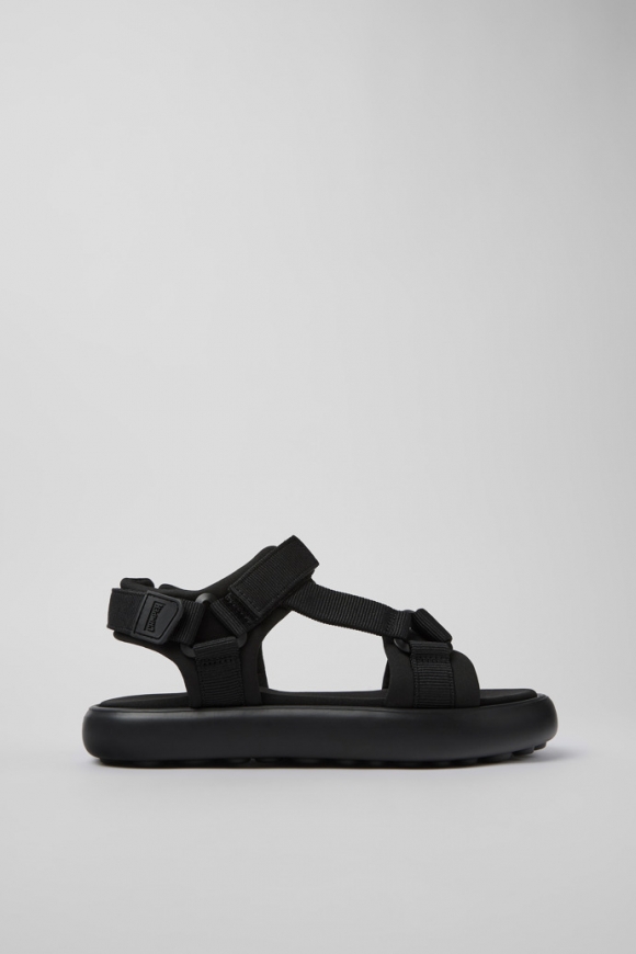 Camper Pelotas Flota - Schwarze Herrensandalen aus Textil