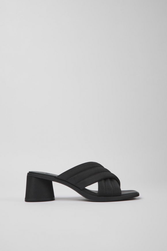 Camper Kiara - Schwarze Damensandale aus Textil