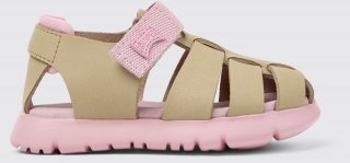 Camper Oruga - Mehrfarbige Kindersandalen aus Leder und Textil. Camper Oruga - Mehrfarbige Kindersandalen aus Leder und Textil.