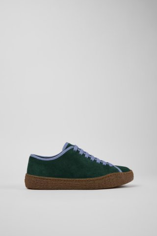 Camper Peu Terreno - Grüne Damenschuhe aus Nubukleder und Leder. Camper Peu Terreno - Grüne Damenschuhe aus Nubukleder und Leder.