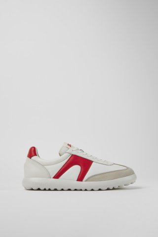 Camper Pelotas XLite - Weiß-roter Herrensneaker aus Leder und Textil Camper Pelotas XLite - Weiß-roter Herrensneaker aus Leder und Textil