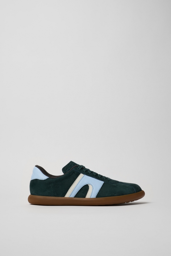 Camper Pelotas Soller - Grüner Damensneaker aus Nubukleder/Leder