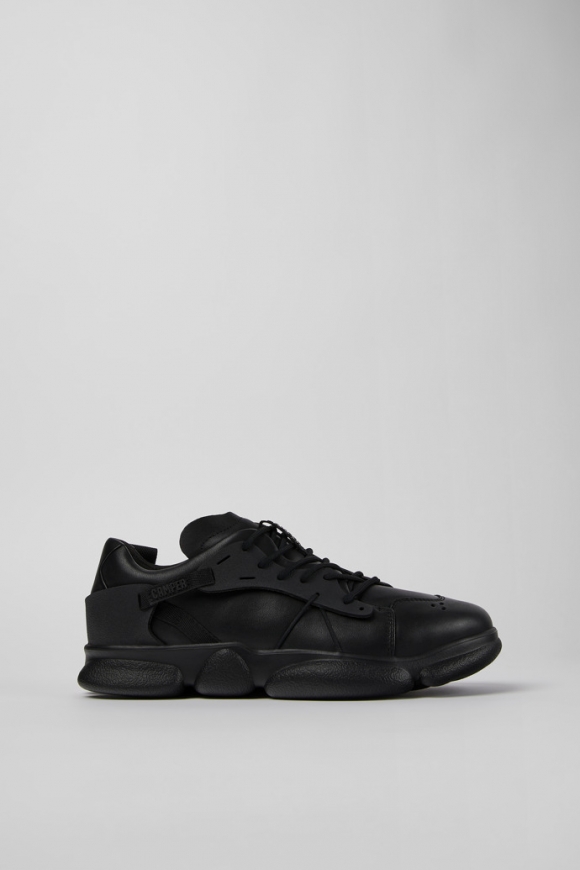 Camper Karst - Schwarzer Herrensneaker aus Textil und Leder