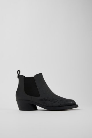 Camper Bonnie - Graue und schwarze Lederstiefeletten für Damen Camper Bonnie - Graue und schwarze Lederstiefeletten für Damen