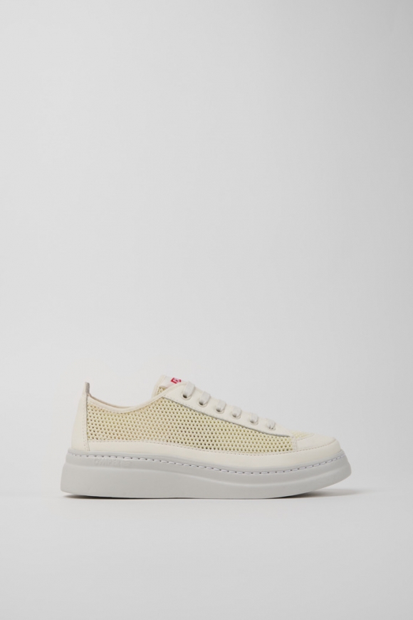 Camper Runner - Mehrfarbiger Kindersneaker aus Lyocell-Mesh und Leder.