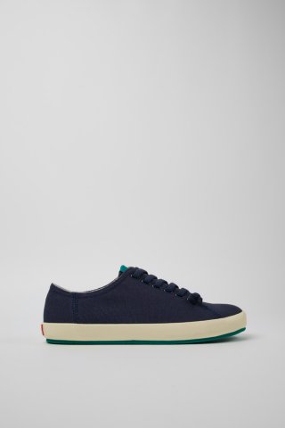 Camper Peu Rambla - Blauer Herrensneaker aus recycelter Baumwolle. Camper Peu Rambla - Blauer Herrensneaker aus recycelter Baumwolle.