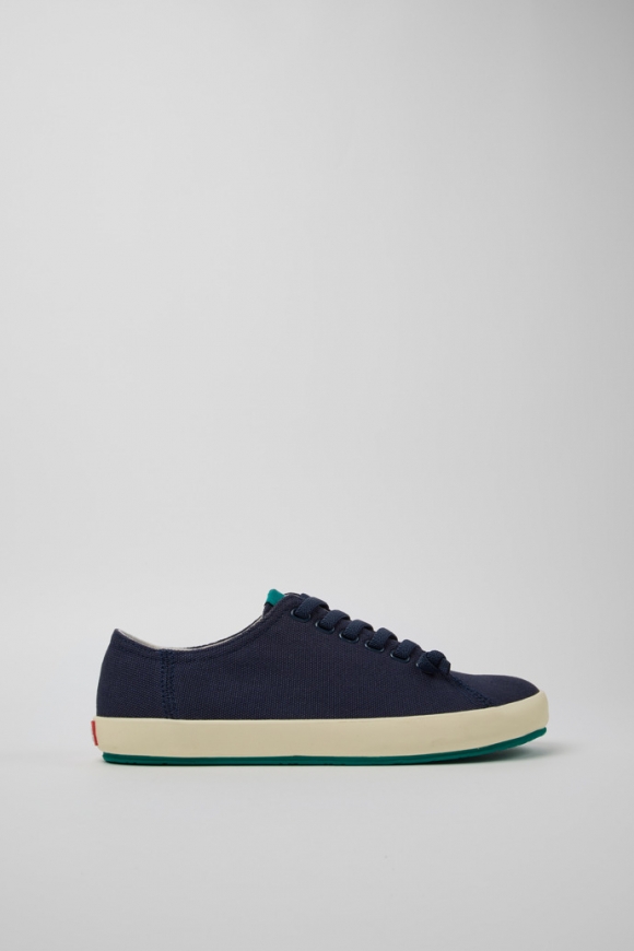 Camper Peu Rambla - Blauer Herrensneaker aus recycelter Baumwolle.