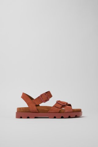 Camper Brutus Sandal - Rote Nubukleder-Sandalen für Damen. Camper Brutus Sandal - Rote Nubukleder-Sandalen für Damen.