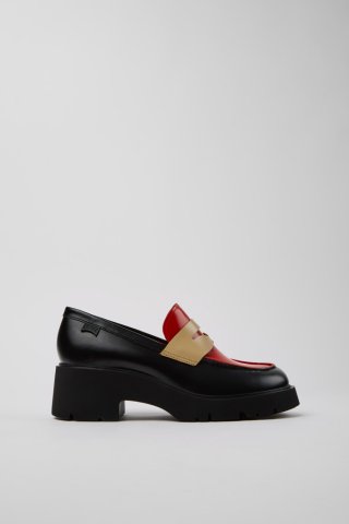 Camper Twins - Mehrfarbige Lederkorbmokassins für Damen. Camper Twins - Mehrfarbige Lederkorbmokassins für Damen.