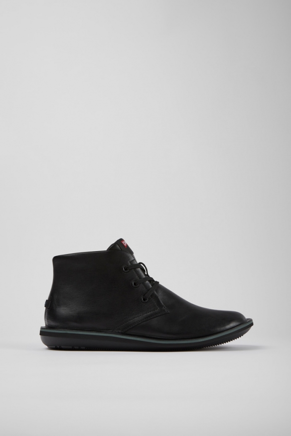 Camper Beetle - Schwarze Herrenstiefelette aus Leder