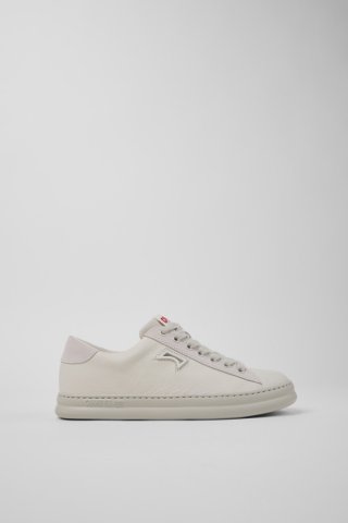 Camper Runner - Weiße Ledersneaker mit Nubukleder für Damen.