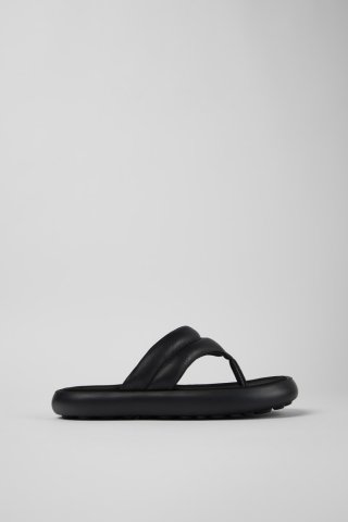 Camper Pelotas Flota - Schwarze Damenflipflops aus Leder