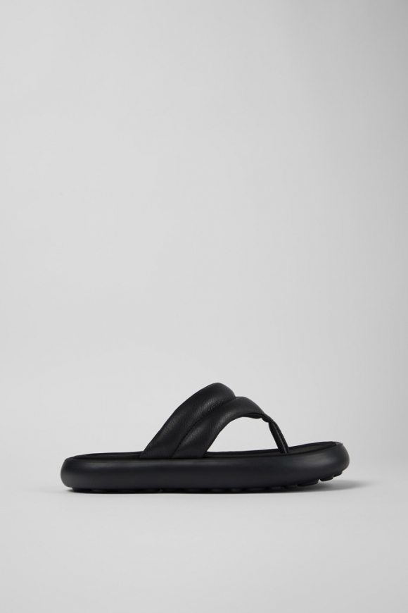 Camper Pelotas Flota - Schwarze Damenflipflops aus Leder