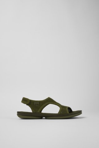 Camper Right - Grüne Damensandalen aus Textil/Leder Camper Right - Grüne Damensandalen aus Textil/Leder