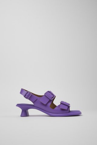 Camper Dina - Violette Damensandalen aus Leder mit Doppelriemen Camper Dina - Violette Damensandalen aus Leder mit Doppelriemen