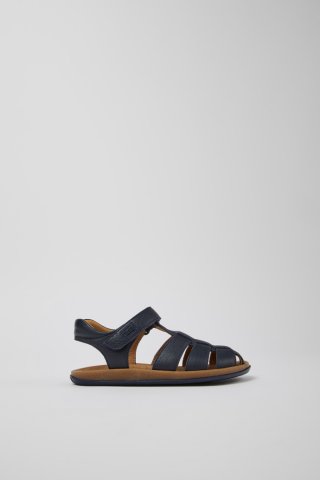Camper Bicho - Blauer geschlossener Kindersandaletten aus Leder. Camper Bicho - Blauer geschlossener Kindersandaletten aus Leder.