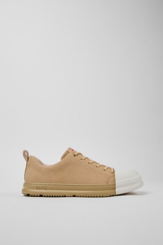 Camper Junction Runner - Beige Herrensneaker aus Nubukleder.