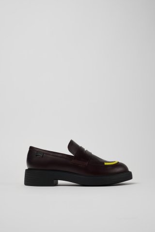 Camper Twins - Weinroter Damenloafer aus Leder Camper Twins - Weinroter Damenloafer aus Leder
