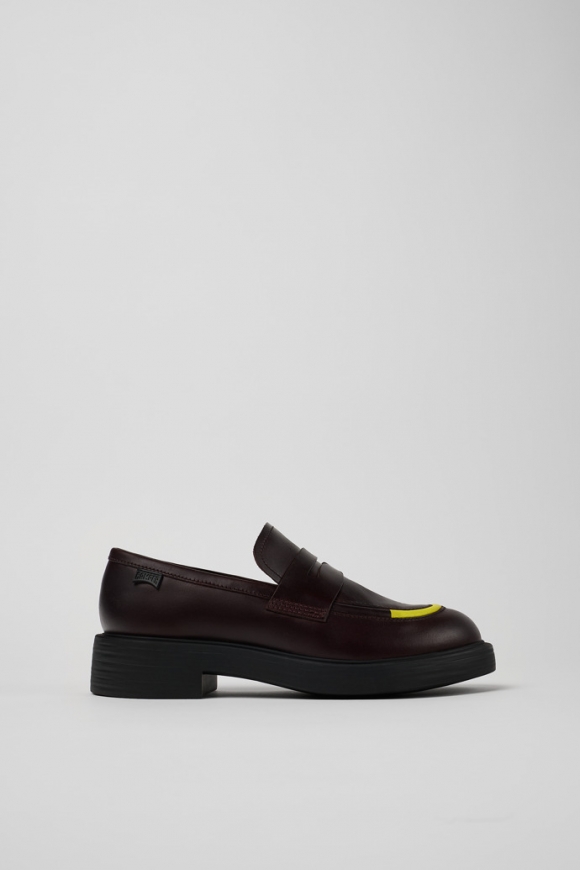 Camper Twins - Weinroter Damenloafer aus Leder