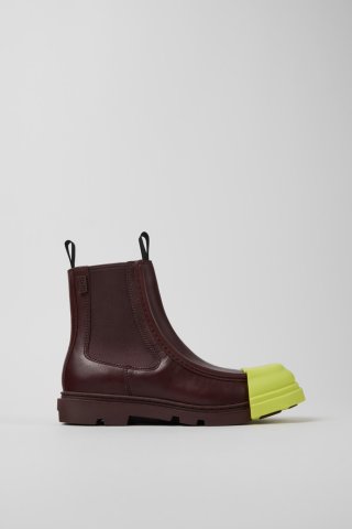 Camper Junction - Weinroter Chelseastiefel für Damen aus Leder Camper Junction - Weinroter Chelseastiefel für Damen aus Leder