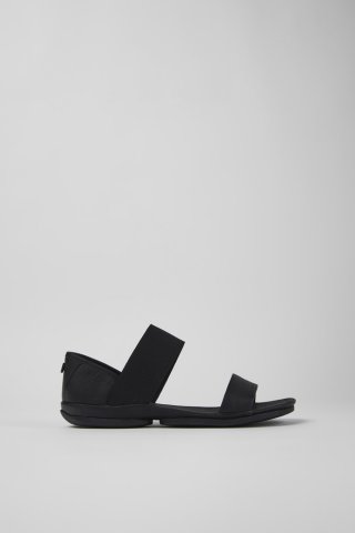 Camper Right - Schwarzer Damensandale aus Leder.