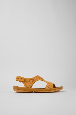 Camper Right - Orange Damensandalen aus Textil/Leder Camper Right - Orange Damensandalen aus Textil/Leder
