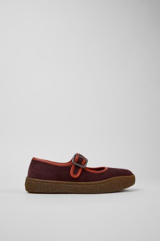 Camper Peu Terreno - Weinroter Damenschuh aus Nubukleder und Leder. Camper Peu Terreno - Weinroter Damenschuh aus Nubukleder und Leder.