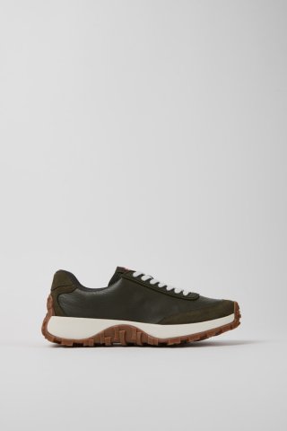 Camper Drift Trail VIBRAM - Grüner Damensneaker aus Leder und Nubukleder