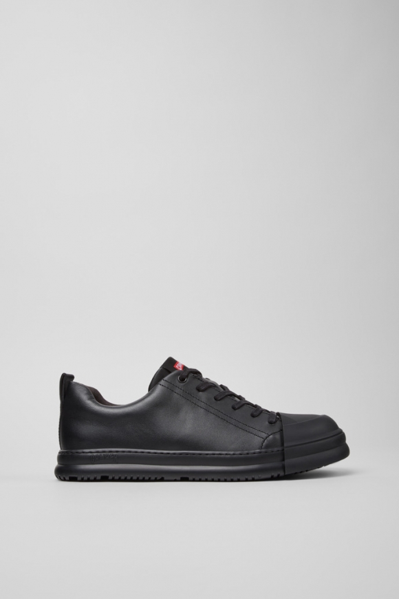 Camper Junction Runner - Schwarzer Herrensneaker aus Leder.