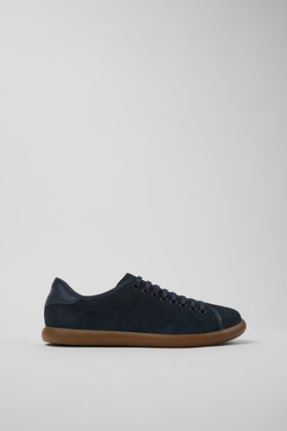 Camper Pelotas Soller - Blauer Herrensneaker aus Nubukleder und Leder.