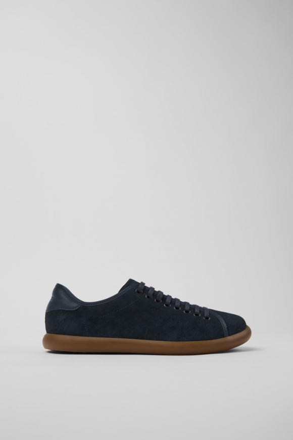 Camper Pelotas Soller - Blauer Herrensneaker aus Nubukleder und Leder.